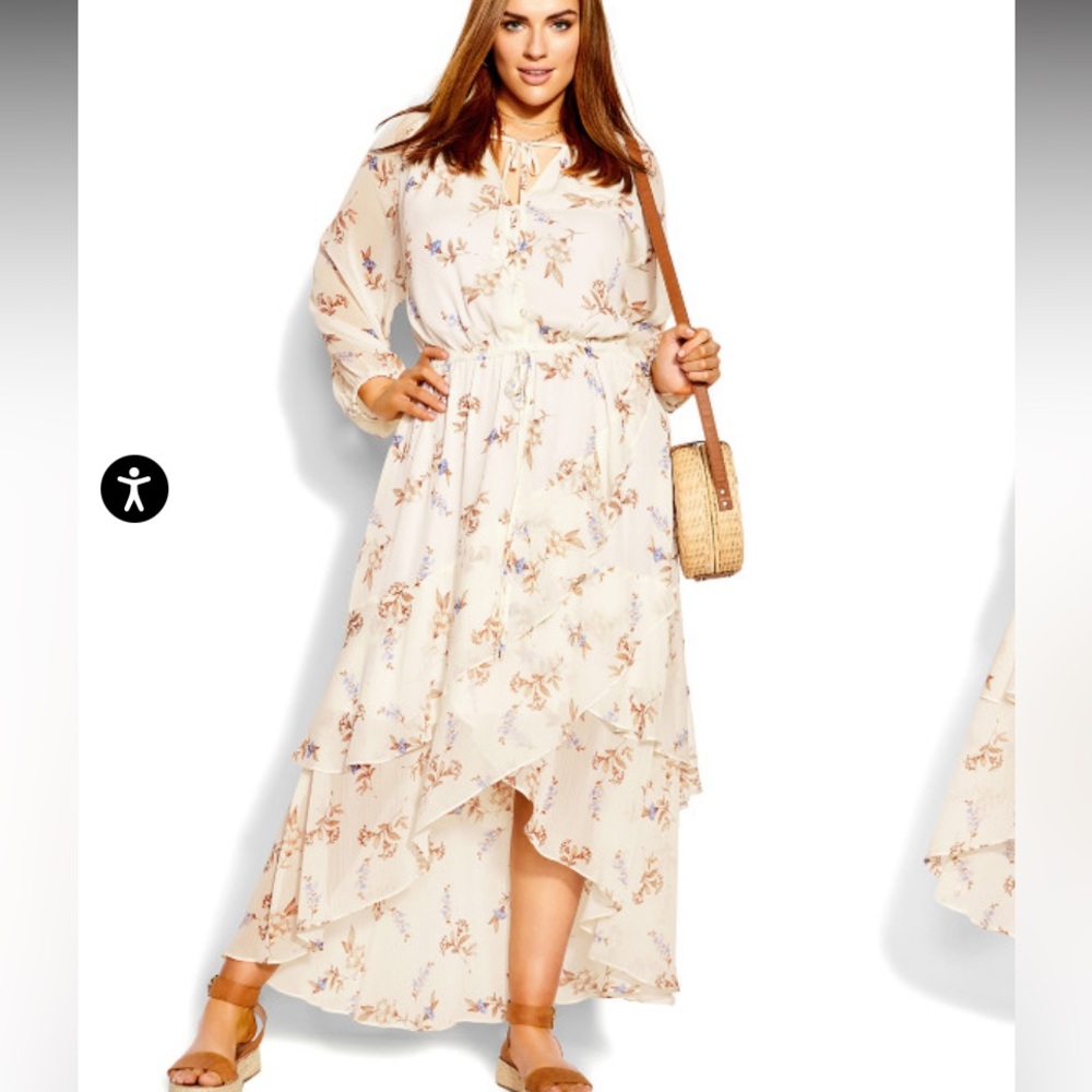 City Chic Pearl Juliet Floral Maxi Dress Sz 20 New